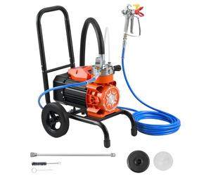 VEVOR Pulvérisateur de Peinture sans Air à Membrane, Système de Pulvérisation de Peinture Airless 900 W, pour Décor Intérieure Extérieure, Haute Pression 15,17 MPa, avec Chariot, Rallonge et Brosse