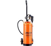 VEVOR Pulvérisateur Acier Inoxydable Industriel à Roulettes, Capacité Env. 13,2 L, Pompe Manuelle, 25-60 PSI, avec Lance 52 cm, Tuyau 1,2 m et 3 m, 2 Buses Laiton, pour Chantier Construction, Jardin