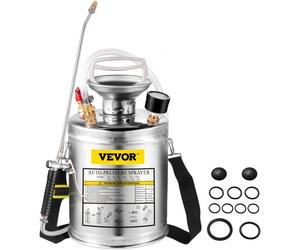 VEVOR Pulvérisateur Inox 4L Brumisateur Jardin pour Plante pour Jardinage Domestique et Nettoyage au Sol