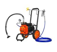 VEVOR Pulvérisateur sans Air Haute Pression à Membrane, Pistolet de Peinture sur Roulettes 1100 W, 2000 PSI, 2 L/min, avec Barre d'Extension, pour Peinture Intérieure Extérieure Fournitures Clôtures