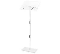 VEVOR Pupitre de Conférence 104,5 cm, Podium sur Pied en Acrylique, Lutrin pour Présentation avec Large Surface de Lecture et Pinces à Livres, Angle Réglable, pour Bureau École Mariage Concert