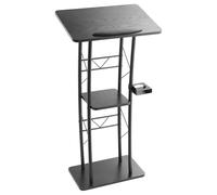 VEVOR Pupitre de Conférence 118 cm, Podium en Métal, Lutrin pour Présentation avec Large Surface de Lecture, Compartiment de Rangement Ouvert, Butoir de Livre, Porte-gobelet, pour Bureau École