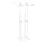 VEVOR Pupitre de Conférence 126,5 cm, Podium sur Pied en Acrylique, Lutrin pour Présentation avec Large Surface de Lecture, Butoir de Livre et Étagère de Rangement, pour Bureau École Mariage Concert