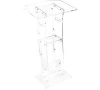 VEVOR Pupitre de Conférence Podium en Acrylique 109cm Avec Étagère Rangement Pour Bureau Transparent