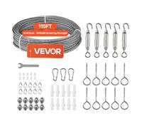 VEVOR Câble acier inoxydable 2 mm x 35,1 m Inox 304 enduit PVC 7x7 Résistance à la rupture 2 kN