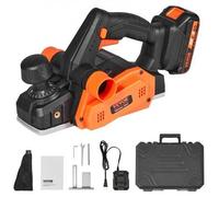 VEVOR Rabot sans fil 20V 800W Rabot manuel Largeur 82mm Rabot 2mm Profondeur de rabotage Rabot électrique 16000tr/min Rabot à une main avec lames HSS et double système d'évacuation de la poussière Rab