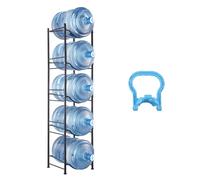 Rack à Bonbonnes en Métal 5 Niveaux 1 Rangée Capacité 5GAL Noir Pour Espace de Vie