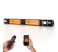 VEVOR Radiateur Infrarouge 3000 W, Chauffage Extérieur avec Commande WiFi | Télécommande et Interrupteur Mécanique, pour Terrasse, Jardin, Balcon, 3 Niveaux de Chauffage, IP55, en Alliage d'Alu, Noir
