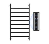 VEVOR Radiateur sèche-serviettes électrique 8 barres mural, IPX5, minuterie, écran LED, noir