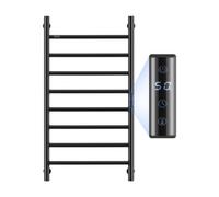 VEVOR Radiateur Sèche-Serviettes Électrique 8 Barres, Porte-Serviettes Chauffant Mural, Chauffe-Serviettes à Température Réglable, Étanche IPX5, avec Minuterie et Écran LED, Salle de Bain, Noir