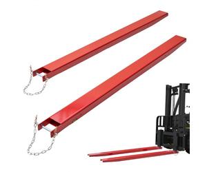 VEVOR Rallonges de Fourches à Palette 2090x115 mm Extensions de Fourche pour Chariot Élévateur 1 Paire en Acier au Carbone avec Broches pour Déplacer et Transporter Charges Volumineux Lourds, Rouge