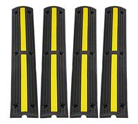VEVOR Rampe de Protection Câble 4PCS Passage de Câble Sol 1 Canal 3x2 cm Capacité Charge 8 164 kg Passe Câble Ralentisseur Couverture de Fil de Plancher pour Zones Résidentielles Garages Cour 100 cm