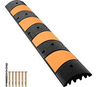 VEVOR Rampe de Protection de Câble 2 Canaux Passage de Câble au Sol Modulaire en Caoutchouc, Longueur 185 cm Passe Cache Câble Capacité de Charge 9980 kg Ralentisseur pour Protéger Câbles Garage Route