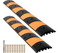 VEVOR Pont de câble en caoutchouc, protection anti-collision, double canal, 2 unités, protection de câble, supporte jusqu'à 9980 kg, dimensions 185x31x5,5 cm, pont de tuyau adapté aux surfaces d'aspha