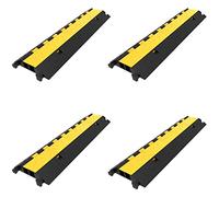 VEVOR Rampe de Protection de Câble 2 Canaux Rampe de Cache-Câble Passe Câble Sol Protecteur de Câble Sol Goulotte Passe Câble Couvre Câble pour Parking Entrepôt Concert Scène Lot de 4
