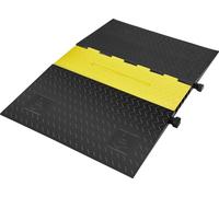 VEVOR Rampe de protection de câbles 5 canaux ADA Pont pour câbles en caoutchouc Pont pour tuyaux 114,5 x 80 x 5 cm Protection anti-collision 10000 kg (par essieu) Capacité de charge Rampe pour câbles
