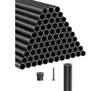 VEVOR Rampe d'escalier 101er Set φ19x813 mm Aluminium Dekostab Garde-corps creux pour escalier Véranda Terrasse Clôture Noir