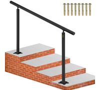 VEVOR Rampe d'escalier sans traverses - 152,8 x 91 cm - Main courante max. pour marches en aluminium - Charge maximale : 70 kg - Noir - Idéal pour les escaliers avec 0 à 5 marches - Pour jardins, hôte