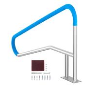 VEVOR Rampe Piscine, 1379 x 925 x 100 mm, Main Courante Piscine Acier Inoxydable avec Plaque de Base, Barre d'Appui de Sécurité Antirouille, Accessoires, pour Piscines, Intérieur, Extérieur, Terrasses