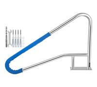 VEVOR Rampe Piscine Inox 139,7x81,2 cm Main Courante 113 kg Rail Barre d'Appui de Piscines Tube 4,8 cm Épaisseur 2 mm avec Housse Poignée 1,2 m 4 Ancres pour Sortie Entrée Piscine Spa Parc Aquatique