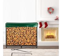VEVOR Range Bûche Acier 244,5x36,2x122 cm Abris Bois Chauffage 590 kg Capacité Porte-Bûches avec Couverture PVC 244,5x36,2x27,5 cm pour Rangement Bûches Jardin Cheminée Intérieur & Extérieur Noir