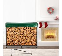 VEVOR Range Bûche Acier 244,5x36,2x122 cm Abris Bois Chauffage 590 kg Capacité Porte-Bûches avec Couverture PVC 244,5x36,2x27,5 cm pour Rangement Bûches Jardin Cheminée Intérieur & Extérieur Noir