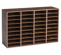 VEVOR, range-documents en bois pour bureau, organisateur avec 36 compartiments, couleur marron. Range-documents pour formats A4 standard, idéal pour les dossiers et les papiers. Équipé de séparateurs 