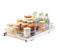 VEVOR Rangement sous Évier 310x533x85 mm 1 Étage Panier Coulissant pour Placard en Acier Chromé Tiroir Coulissant Cuisine avec Tablette Charge 13 kg, Taille d'Installation du Placard 340x563x185 mm