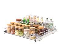 VEVOR Rangement sous Évier 537x533x85 mm 1 Étage Panier Coulissant pour Placard en Acier Chromé Tiroir Coulissant Cuisine avec Tablette 13 kg, Taille d'Installation du Placard 567x563x185 mm