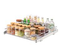 VEVOR Rangement sous Évier 537x533x85 mm 1 Étage Panier Coulissant pour Placard en Acier Chromé Tiroir Coulissant Cuisine avec Tablette 13 kg, Taille d'Installation du Placard 567x563x185 mm
