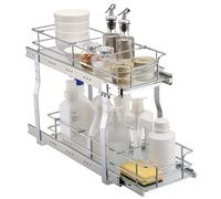 VEVOR Rangement sous Évier à 2 Niveaux 215x533x385 mm, Étagère Coulissante pour Placard en Acier Chromé, Organisateur Coulissant pour Cuisine, Taille d'Installation du Placard 245x563x485 mm
