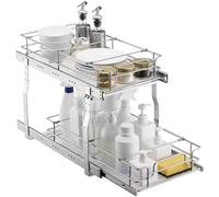 VEVOR Rangement sous Évier à 2 Niveaux 304x533x385 mm, Étagère Coulissante pour Placard en Acier Chromé, Organisateur Coulissant pour Cuisine, Taille d'Installation du Placard 334x563x485 mm