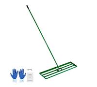 VEVOR Râteau de Nivellement de Pelouse 121,5x25,2 cm Raclette à Gazon avec Manche en Acier 198 cm Râteau Niveleur pour Jardin, Terrains de Golf, Exploitations Agricoles, Sable, Terre, Compost, Mousse