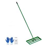 VEVOR Râteau de Nivellement de Pelouse 75,8x25,4 cm Raclette à Gazon avec Manche en Acier 198 cm Râteau Niveleur pour Jardin, Terrains de Golf, Exploitations Agricoles, Sable, Terre, Compost, Mousse
