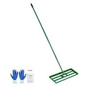 VEVOR Râteau de Nivellement de Pelouse 75,8x25,4 cm Raclette à Gazon avec Manche en Acier 198 cm Râteau Niveleur pour Jardin, Terrains de Golf, Exploitations Agricoles, Sable, Terre, Compost, Mousse