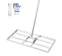 VEVOR Râteau de Nivellement de Pelouse, 762 x 355 x 2190 mm, Niveleur de Gazon, Manche 1981 mm, en Acier au Carbone Résistant à la Rouille, Outil de Nivellement pour Cour, Terrain de Golf, Jardin