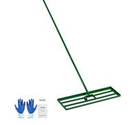VEVOR Râteau de Nivellement de Pelouse 91x25 cm Raclette à Gazon avec Manche en Acier 198 cm Râteau Niveleur pour Jardin, Terrains de Golf, Exploitations Agricoles, Sable, Terre, Compost et Mousse