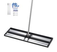 VEVOR Râteau de Nivellement de Pelouse Amélioré avec Rouleaux 763x255 mm Niveleur de Gazon en Acier Inoxydable, Outil de Nivellement pour Cour, Jardin et Terrain de Golf, avec Manche Réglable 2100 mm