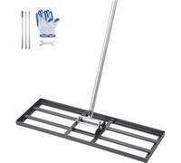 VEVOR Râteau de Nivellement de Pelouse, 762 x 254 x 2290 mm, Niveleur de Gazon, Manche 2130 mm, en Acier au Carbone Résistant à la Rouille, Outil de Nivellement pour Cour, Terrain de Golf, Jardin
