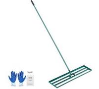 VEVOR Râteau de Nivellement de Pelouse 121,5x25,2 cm Raclette à Gazon avec Manche en Acier 198 cm Râteau Niveleur pour Jardin, Terrains de Golf, Exploitations Agricoles, Sable, Terre, Compost, Mousse