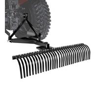 VEVOR Râteau Déchaumeur Tracté 1525 mm Déchaumeur Remorquable Attelage 3 Points, Compatible avec Tracteurs, pour Préparation du Sol, Entretien du Gazon, Aération de Pelouse, 32 Dents en Acier Robuste