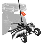 VEVOR Râteau Paysager Tracté 122 cm Râteau Déchaumeur Remorquable Compatible avec Tracteurs Utilitaires pour Entretien du Gazon, Aération de Pelouse, avec 24 Dents en Acier, Hauteur Angle Réglables