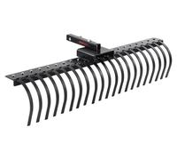 VEVOR râteau tracté 152,4 cm Scarificateur tracté avec 21 dents hélicoïdales en acier Râteau de scarificateur de gazon à fixer sur des barres d'outils de 121,92 cm ou 152,4 cm et des systèmes de suspe