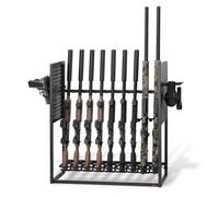 VEVOR Râtelier à Fusils Vertical Capacité 9 Armes Longues et 4 Pistolets, Support d'Armes à Feu sur Pied, pour Rangement Exposition Carabines Maison Garage, Porte Fusils avec Porte-chargeurs, en Acier