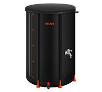 VEVOR RB-0250 - Noir / 250 L / PVC 500D - Pliable - Avec robinet - Kit trop-plein - Base lotus - Jauge de niveau
