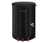 VEVOR Récupérateur d'Eau de Pluie Pliable 250 L Réservoir d'Eau de Pluie en PVC 500D, Système de Récupération Eau, avec Robinet, Kit Trop-plein, Bac de Collecte pour Arrosage Potager de Jardin, Noir
