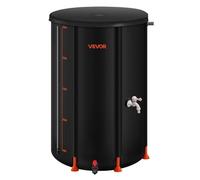 VEVOR Récupérateur d'eau de Pluie Pliable 250 L Réservoir d'eau de Pluie en PVC 500D, Système de Récupération Eau, avec Robinet, Kit Trop-Plein, Bac de Collecte pour Arrosage Potager de Jardin, Noir