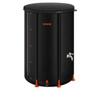 VEVOR Récupérateur d'Eau de Pluie Pliable 380 L Réservoir d'Eau de Pluie en PVC 1000D, Système de Récupération Eau, avec Robinet, Kit Trop-plein, Bac de Collecte pour Arrosage Potager de Jardin, Noir