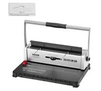 VEVOR Relieuse pour Format Lettre A4 A5, Machine à Relier Spirale Manuelle 34 Trous, 120 Feuilles à la Fois, Perforelieur pour Anneaux avec Épines de Reliure à Bobine réglable 5-14 mm, Bureau, Usine