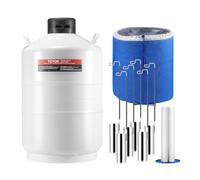 VEVOR Réservoir d'Azote Liquide 20 L, Conteneur d'Azote Liquide en Alu, Dewar de Stockage de LN2, 6 Bidons, avec Sac de Transport et Sangles, Récipient Cryogénique pour l'Industrie de la Beauté
